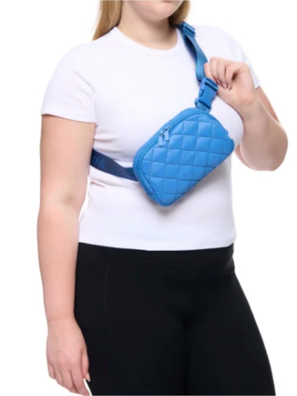 NWT! Lolë Women's Unisex Quilted Fanny Pack Belt Bag- Blue